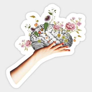 Brain Flowers Collage Sticker